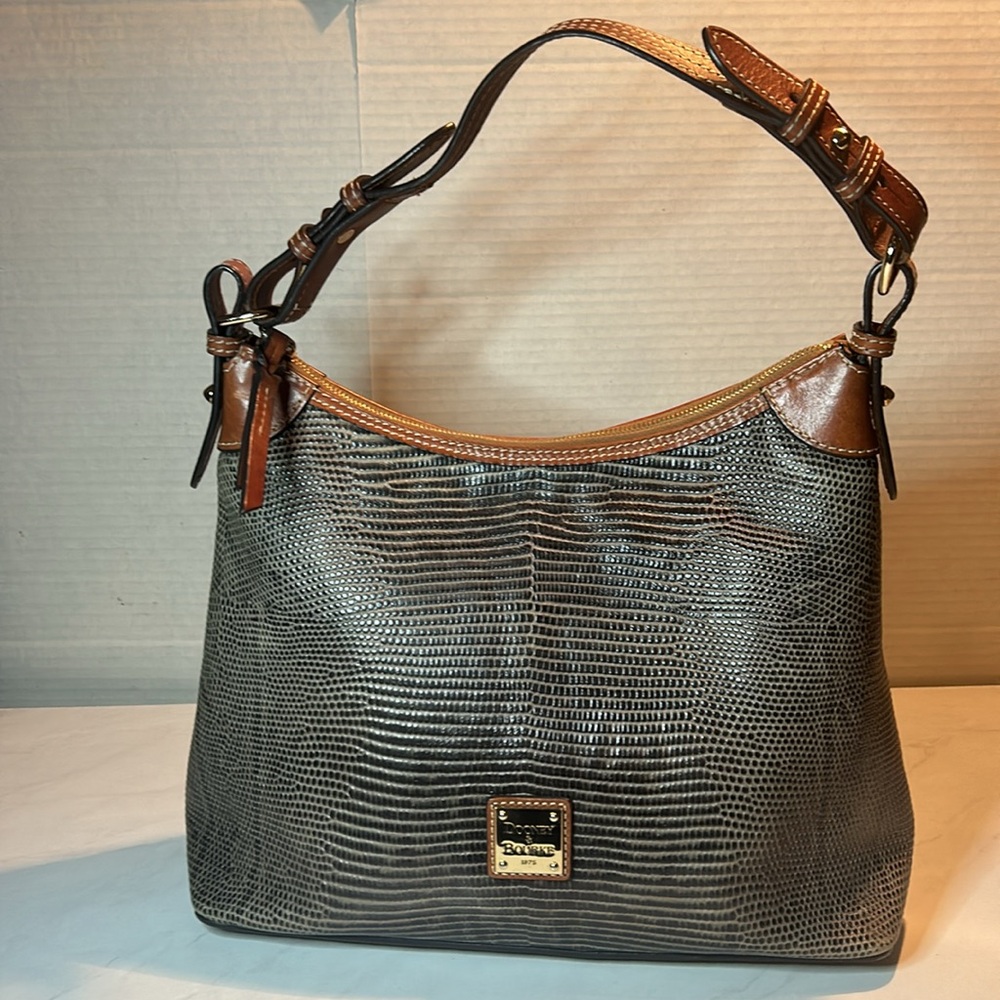 Dooney & Bourke Embossed Lizard Hobo Purse